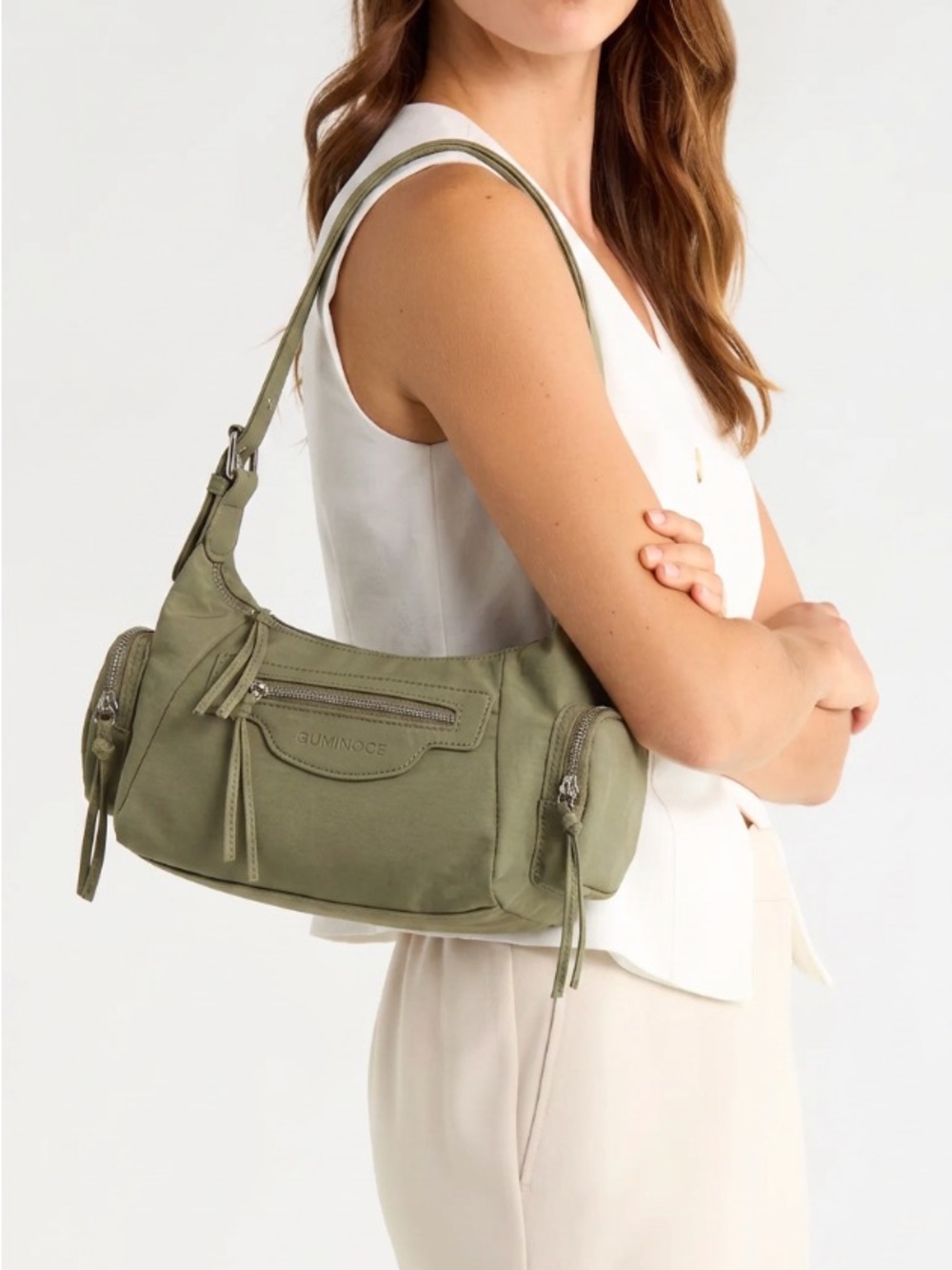 Olive Green Shoulder Bag for Women - Stylish Daily Carry Waterproof